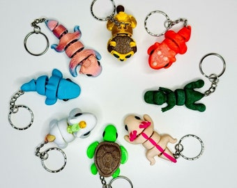 3D Printed Colourful Animal Keychain