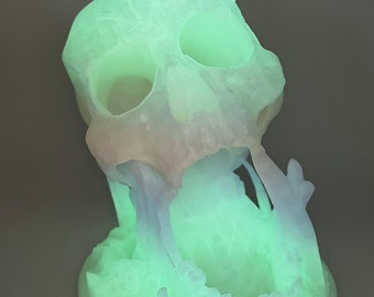 Tour de dés en forme de crâne d'araignée imprimée en 3D par le MDN