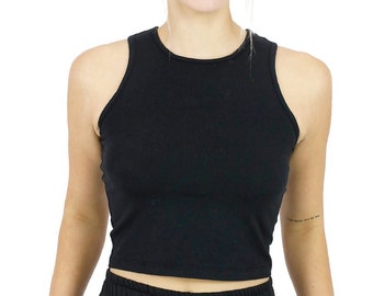 Cotton Crop Tank Top: Basic Sleeveless Undershirt