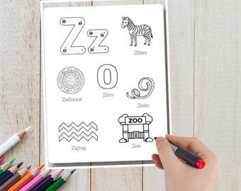 French Alphabet Coloring Pages | Alphabet Français | French Learning for Kids | Bilingual Education | A is for Abeille | Printable