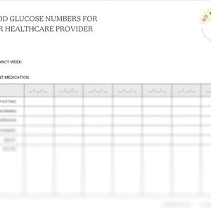 Gestational Diabetes Food Log and Blood Glucose Diaries - Etsy