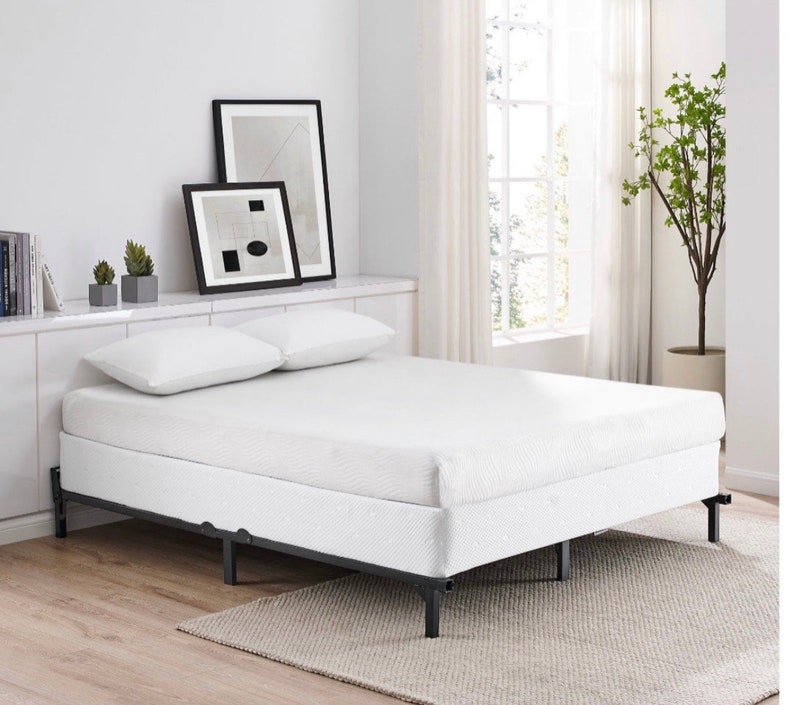 Mainstays 7 Adjustable Balck Metal Bed Frame Twinqueen Etsy