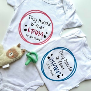Baby Name Twin Onesies® - Personalized Twin Onesies®, Twins Pregnancy, Twins Baby Gift, Best Friends Outfits, Baby Bodysuits