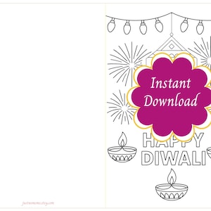Diwali Printable Card | Diwali Kids Activity | Instant Download Diwali Card | Make Your Diwali Card | Diwali Party Activity |