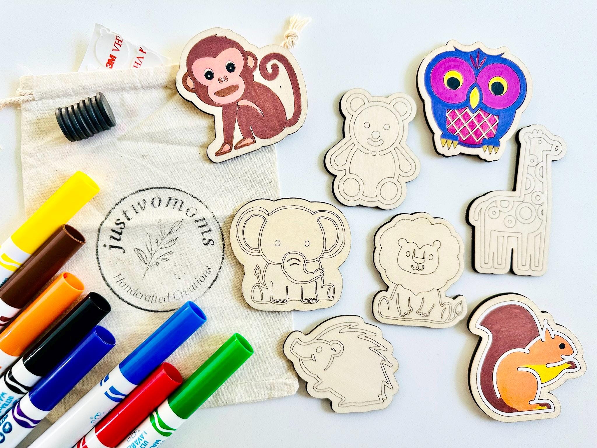 39 Awesome Animal Crafts For Kids 18 DIY Magnetic Jungle Animal Craft Kit Kids Travel Toy, Party Favor