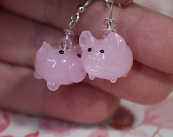 Boucles d'Oreilles Cochon Rose