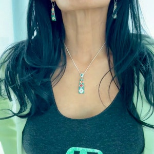 Peru jewelry 950 silver pendant l sustainable energy stones l Unique Cusco Gifts