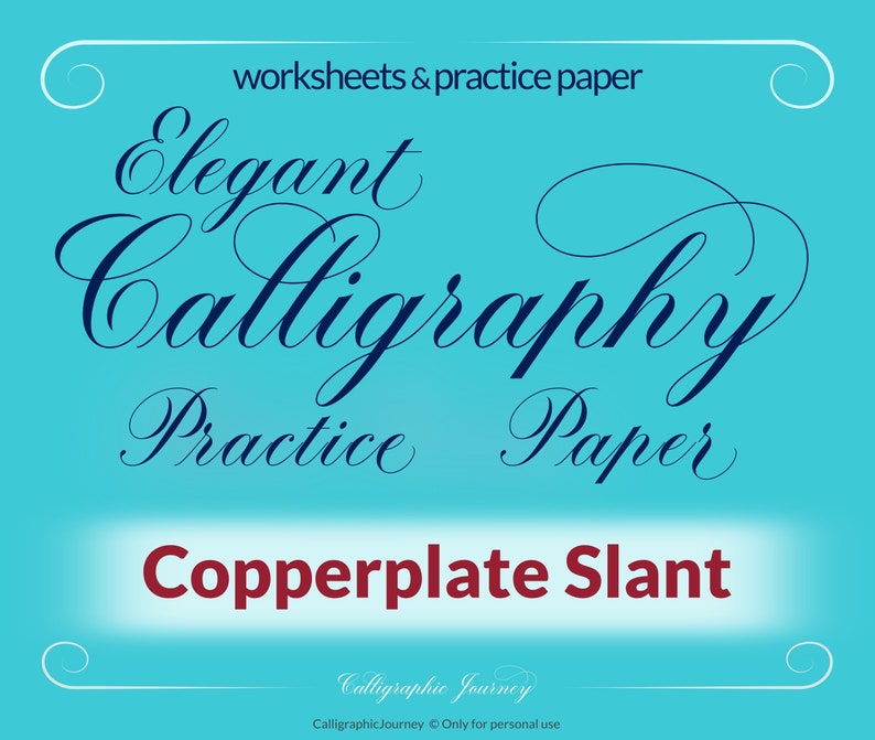 Elegant Copperplate Calligraphy Practice Paper Slanted 55º - Etsy