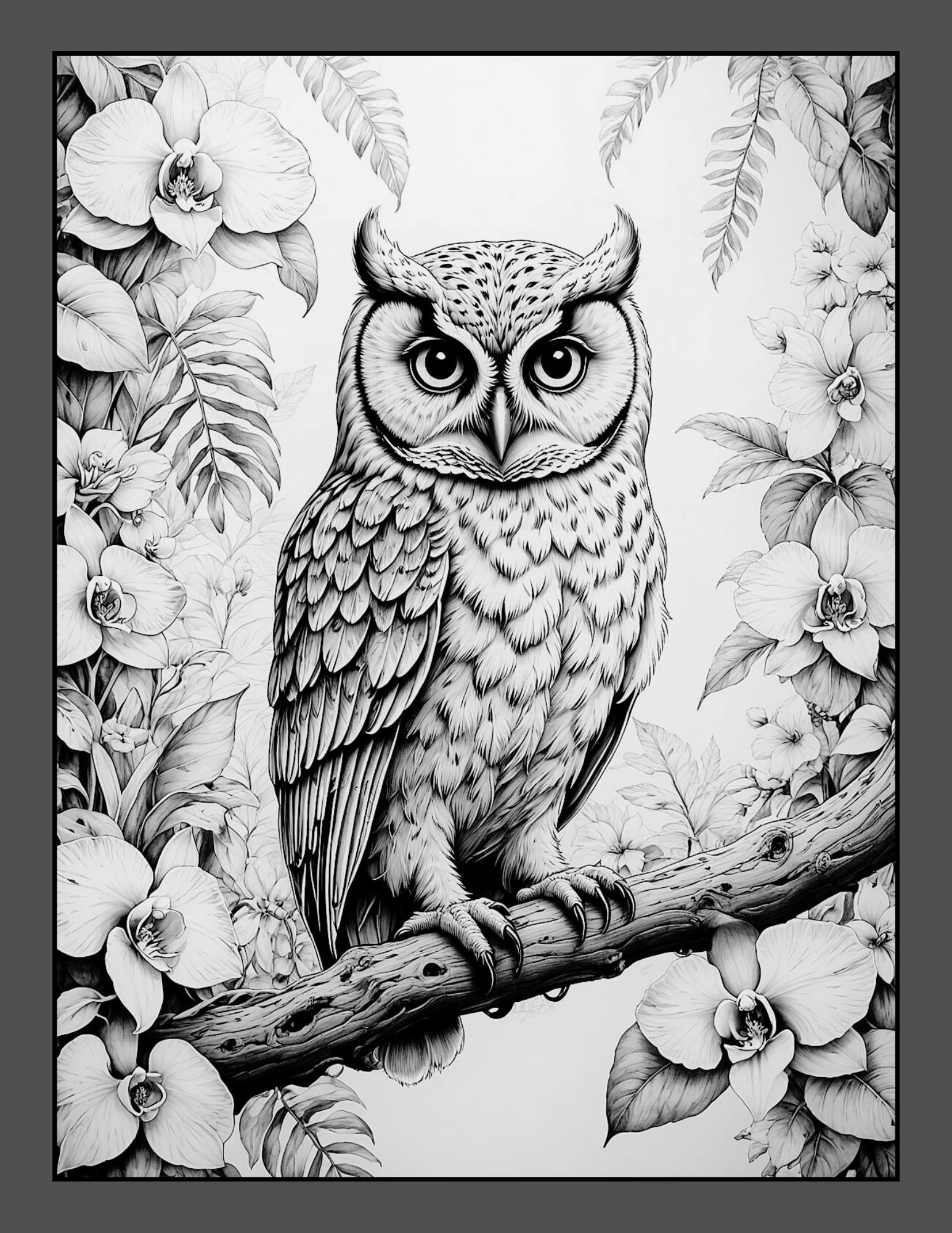 Realistic Owl Coloring Pages: Adult Colouring Printables (A4/Letter PDF)