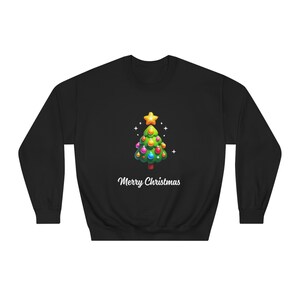 Christmas Tree Merry Christmas Sweatshirt, Holiday Season Crewneck Jumper, Festive Winter Apparel, Xmas Tree Pattern Pullover, Gift for