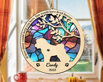 Personalized Dog Memorial Suncatcher | Custom Dog Tribute | Gift for Dog Lovers | Loss Condolence, Light-Catching Window Decor, Pet Memorial