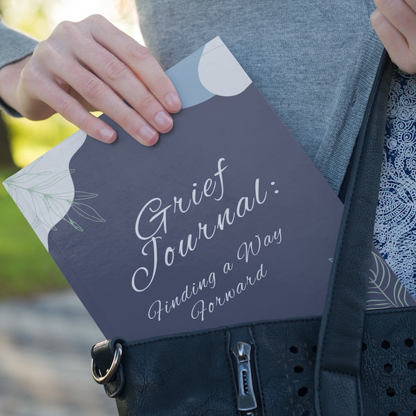 Grief Journal: Finding a Way Forward 100 Page Guided Journal, Sympathy Memorial Grief Gift, Personal Journal Prompts, Therapy Wellness