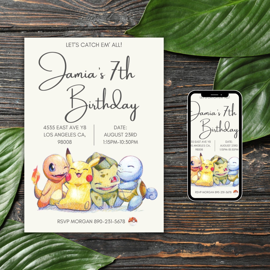 Pokemon Invitation Pokemon Birthday Invitations Pokémon Invite Pikachu