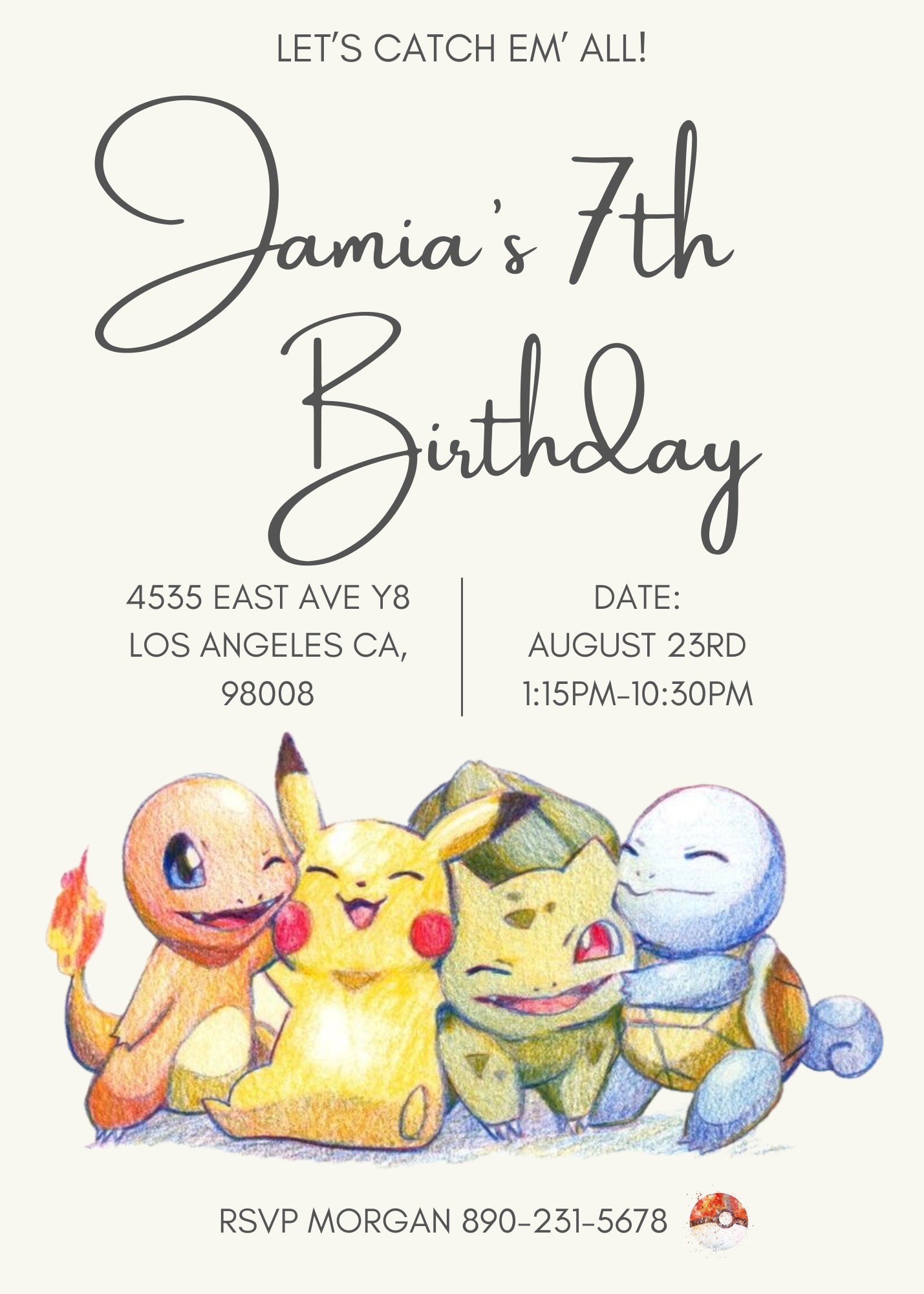 Pokemon Invitation Pokemon Birthday Invitations Pokémon Invite Pikachu