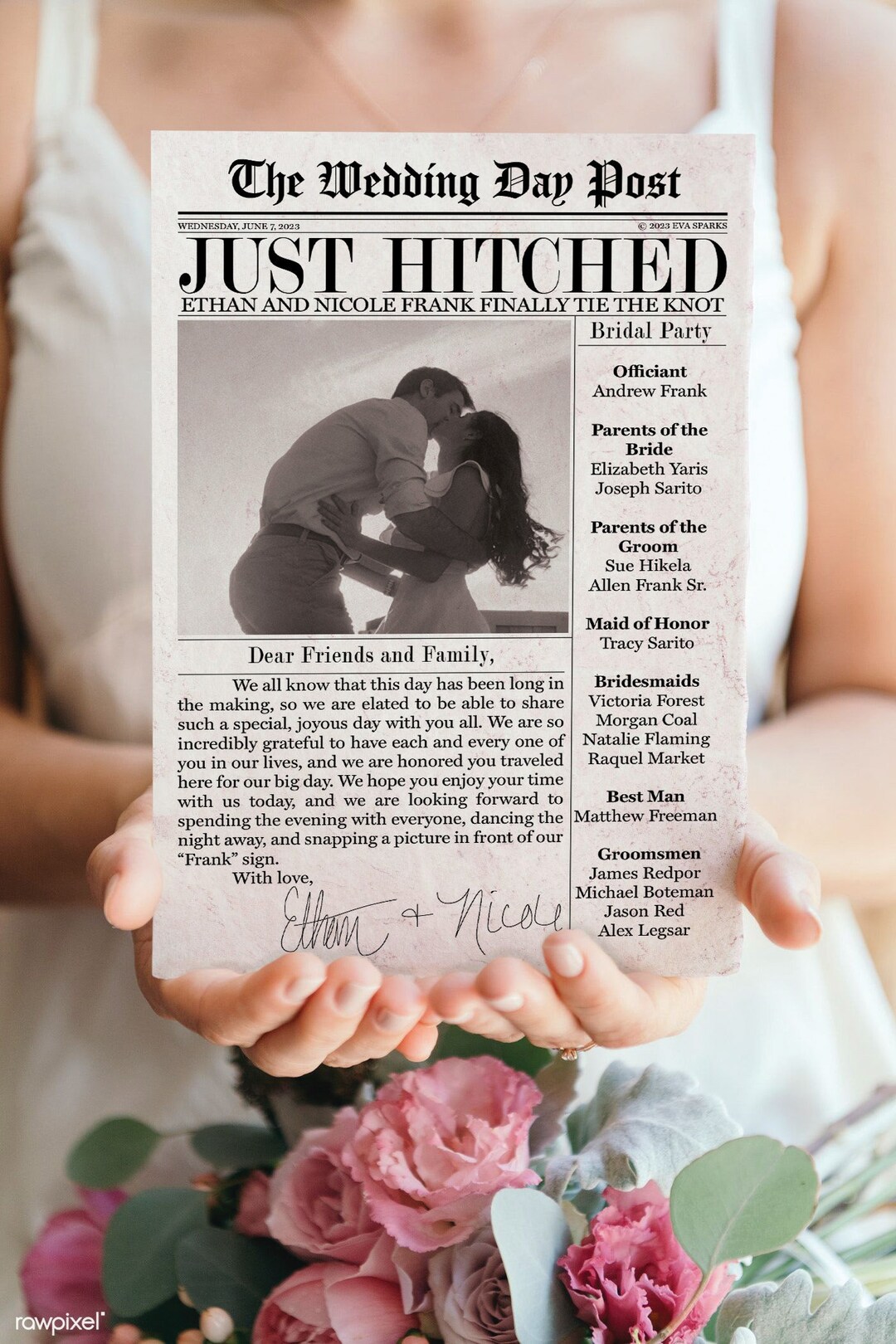 Wedding Newspaper Handouts Wedding Programs Newspaper the Etsy