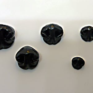 5Pcs/set Black Dog Nose, Hand made noses, Animal Amigurumi felted toys doll noses diy felting animals different breeds for toys puppy.
