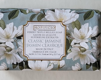 Hopificio CLASSIC JASMINE - Finest Triple Milled Soap Bar. Made in ITALY 9.17oz A Nice Gift for Any Occasion.