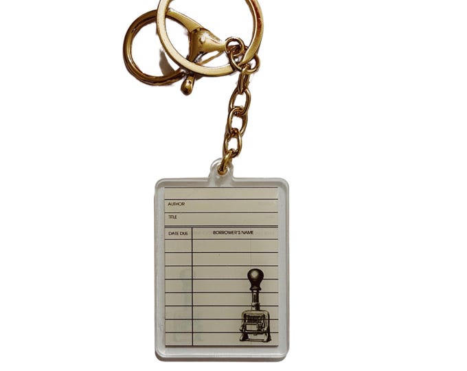 Library Car Keychains Library Catalog Card Acrylic Keychain: Vintage Book Lover Gift - Etsy