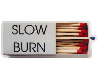 Slow Burn Matchbook Sticker: Waterproof Vinyl Decal for Romance Readers