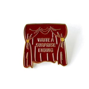 Surprise Ending Enamel Pin: Gift for Writers & Book Lovers