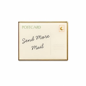 Pin de postal, Envía más correo, Regalo para amantes del correo tradicional y la papelería