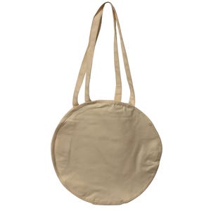 Blank Circle Canvas Tote Bag for Crafters and DIY projects (off-white, natural canvas color)