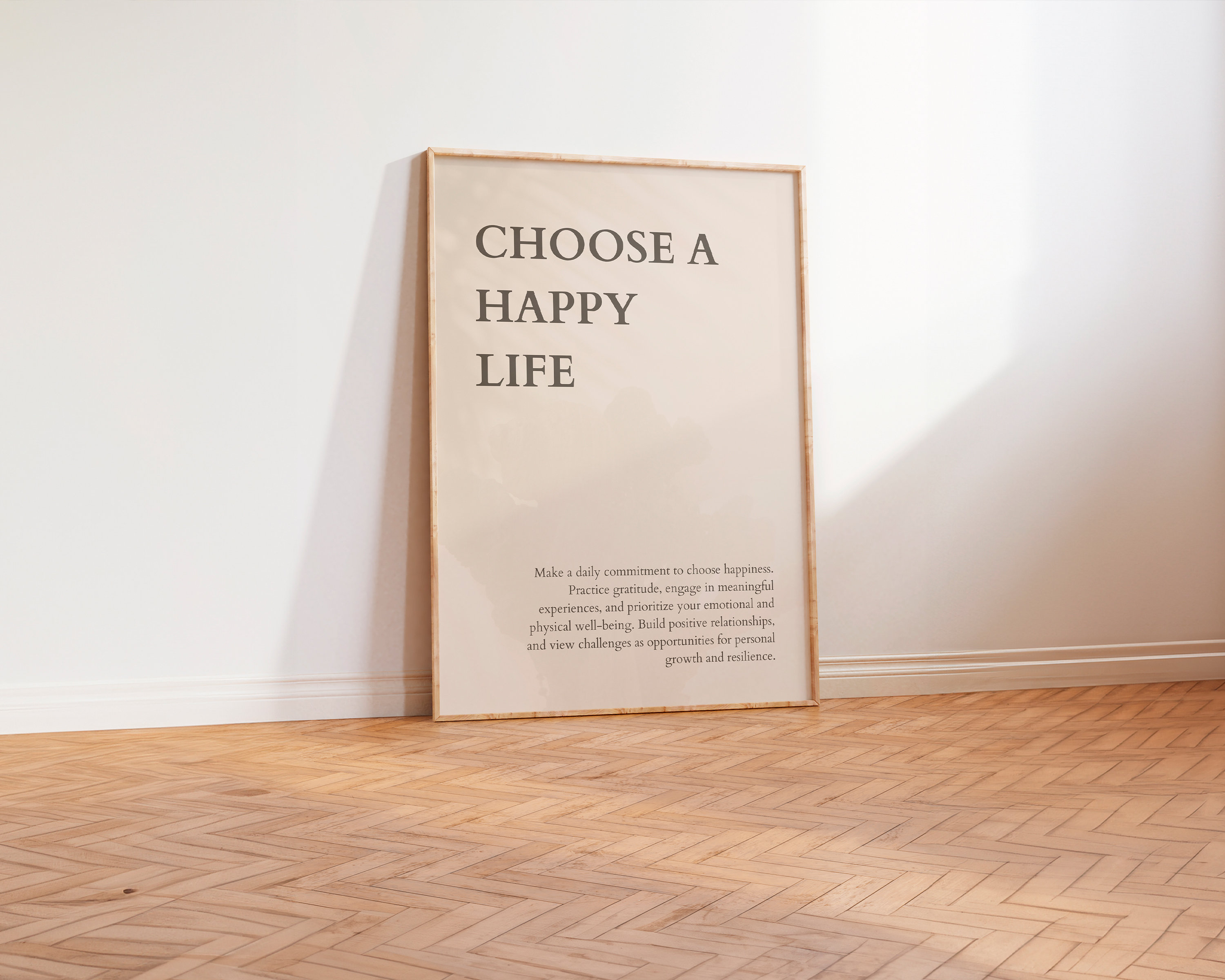 Choose a Happy Life Poster Printable Digital Download Wall Art Positive Decor Home Quote