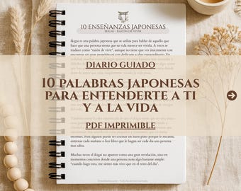 Spanish Japanese Journal for Reflection and Life Wisdom Prompts for Personal Growth (Printable PDF)