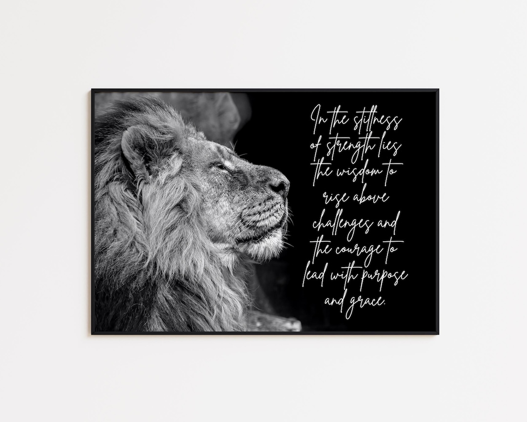 Lion Motivational Art | Lion Inspirational Quotes | Quote Wall Art ...