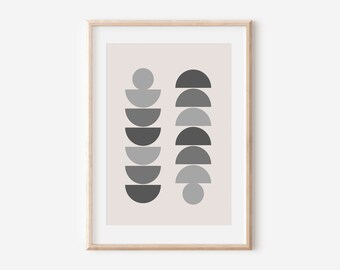 Modern Geometric Minimalist Scandinavian Abstract Poster | Printable digital download | Wall art nordic home decor mid-century contemporary