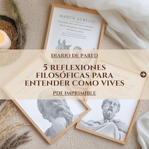 Diario con posters de citas filosóficas de Marco Aurelio, Séneca, Sócrates y Platón (PDF imprimible)