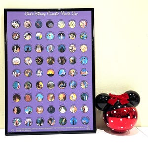 Poster gratta e vinci personalizzati dei classici dei film Disney / Regalo per fan Disney / Lista dei film da vedere Disney