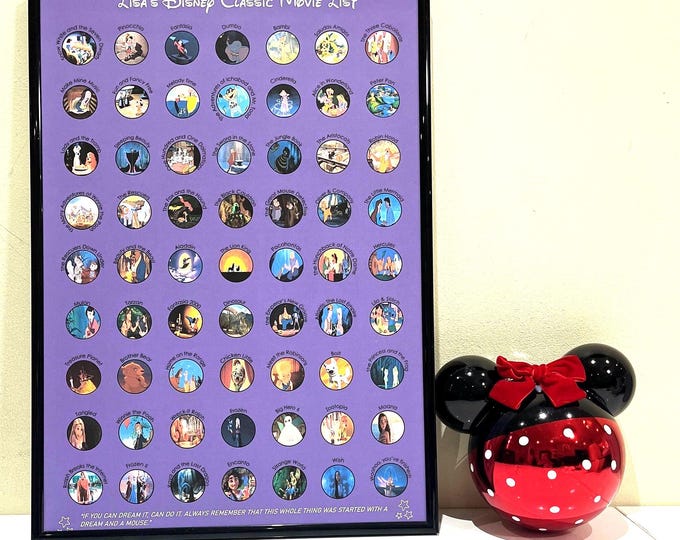 PERSONALISED Disney Movies Classics Scratch-Off Posters | Disney Fan Gift | Disney Movie Watchlist