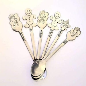 Personalised Christmas Hot Chocolate Spoon, Stocking Filler Presents, Tea Lover Gifts, Thoughtful Gifts, Hot Cocoa Spoons, Secret Santa Gift image 1