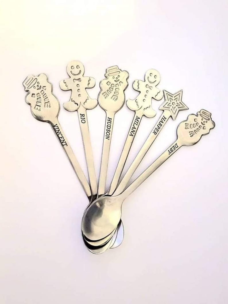 Personalised Christmas Hot Chocolate Spoon, Stocking Filler Presents, Tea Lover Gifts, Thoughtful Gifts, Hot Cocoa Spoons, Secret Santa Gift image 1