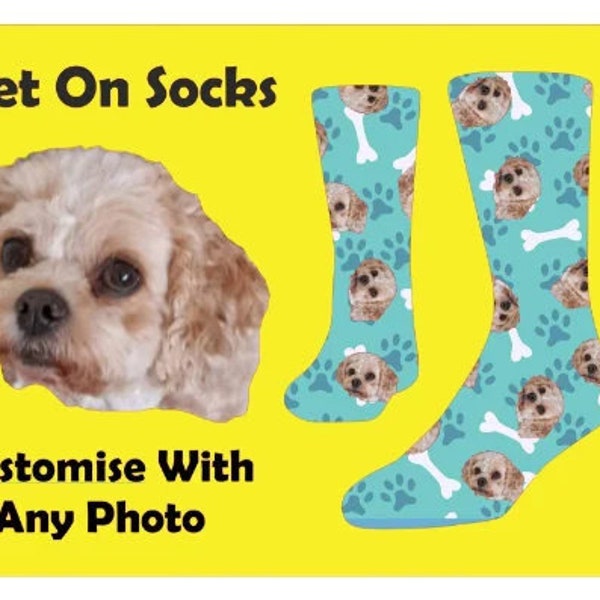 Your Pet on Socks Etsy