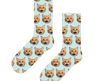Gepersonaliseerde Pet Face sokken| huisdier minnaar cadeau, sokken cadeau voor huisdier, huisdier eigenaar geschenken, aangepaste huisdier sokken, gepersonaliseerde huisdier gezicht sokken, kerstcadeaus