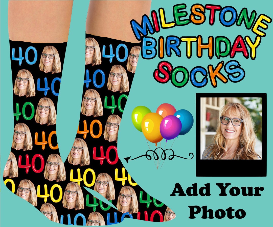 40th Birthday Socks, Milestone Birthday Socks Gift, Happy Birthdayfunny