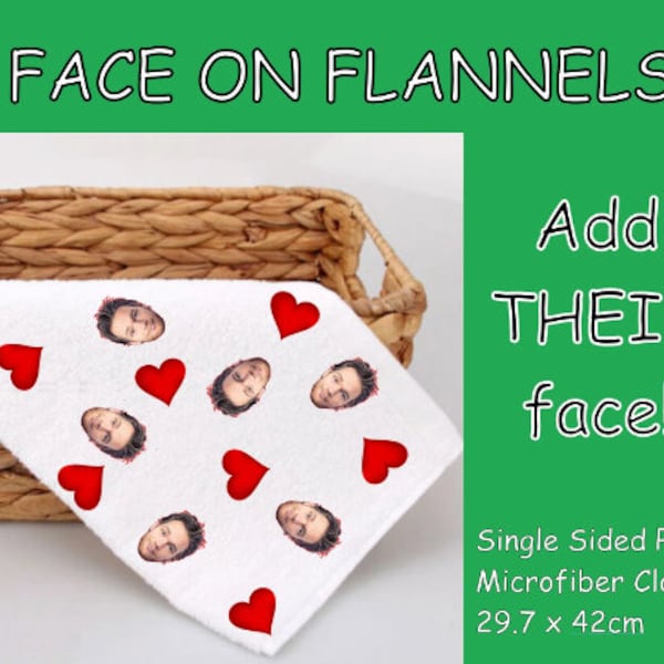 Face on Flannel, Heart design flannel, Presents for Couples, Gifts for Him, Present for Her, Novelty Birthday Gift, Fun Joke Presents, Gifts