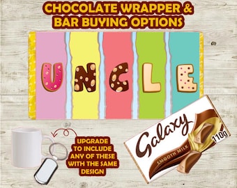 Uncle Chocolate Bar|Wrapper|Keyring|Uncle in Law|Step Uncle|Gifts for Him|Chocolate Presents|Presents for Him|Uncle Gifts|Uncle Presents