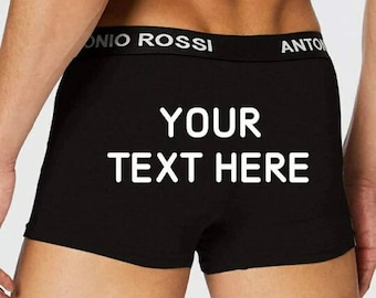 Your Text Here, Personalized Gift for Boyfriend/Husband, Custom Boxers, Custom Men Underwear, Gift For Him, Fathers Day Gifts. Dad Gifts.