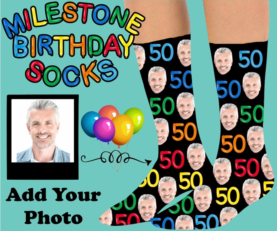 50th Birthday Socks, Milestone Birthday Socks Gift, Happy Birthdayfunny