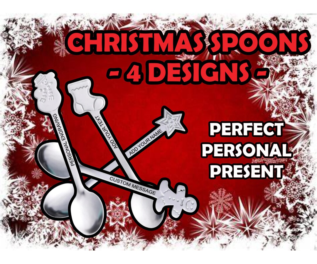 Add Name Christmas Spoons, Christmas Gifts, Tableware, Personalised ...
