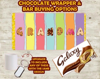 Grandma Chocolate Bar|Wrapper|Keyring|Grandma|Mother in Law|Gifts for Her|Chocolate Presents|Presents for Her|Grandparent Gifts|Grandpa choc