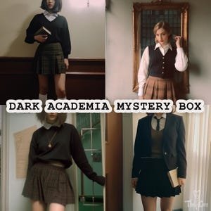 Dark Academia Mystery Box - Thrifted Y2K 90s Vintage Fashion Style Bundle - Pinterest Styling Outfit - Surprise Clothing Aesthetic Gift Box