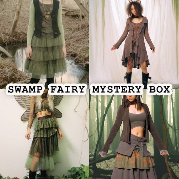Sumpf Fee Mystery Box Thrifted Vintage Grunge Fairycore Y2K 2000s Style Bundle Überraschung Kleidung Geschenkbox