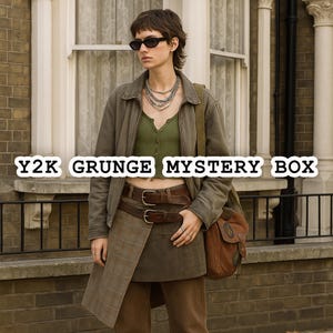 Y2K Grunge Mystery Box - Thrifted Vintage Grungy Plaid Checked Outfit - Y2K 1990s Pinterest Style Bundle - Surprise Clothing Gift Box