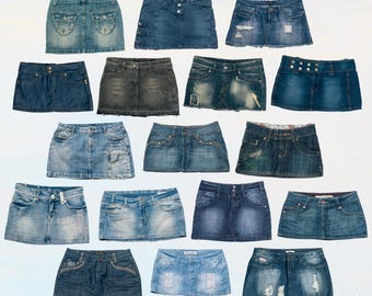 Pacchetto di microgonne in denim misteriose - Gonna in jeans vintage Y2K - Scatola misteriosa con outfit a sorpresa anni 2000 - Minigonna estetica Pinteres