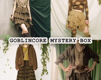 Caja misteriosa Goblincore, paquete de regalo sorpresa de ropa de segunda mano con diseño de hada del bosque pantanoso estilo Y2K de hadas