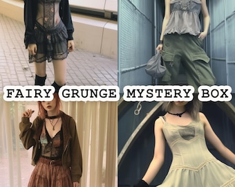 Caja misteriosa de estilo vintage grunge de hadas: paquete de ropa de segunda mano con estilo: caja de regalo con atuendos sorpresa